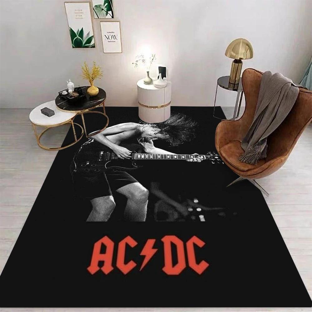 Ковер BAND A-AC-DC Принты Современный Декор Дома Гостиной Ковры Музыкальный Дизайн Декор Комнаты Напольный Коврик Нескользящий Моющийся Подарок на День Рождения