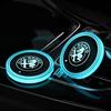 RXDMV1 Car Stickers For Alfa Romeo 2pcs/set Car Luminous Coasters Water Cup Mat Holder Auto Styling For Alfa Romeo Giulietta Giulia F1