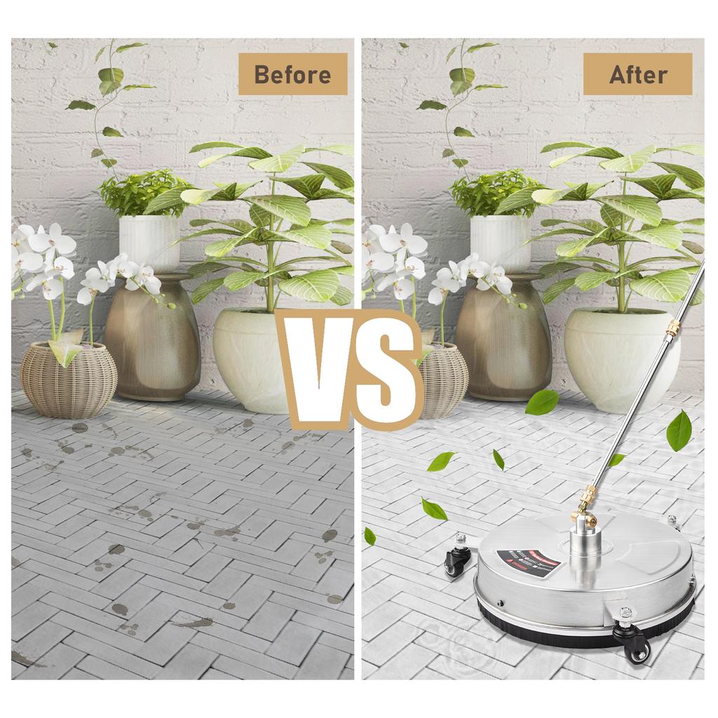 38cm/ 15inch Pressure Washer Surface Cleaner Stainless Steel Housing Power Washer Accessory with