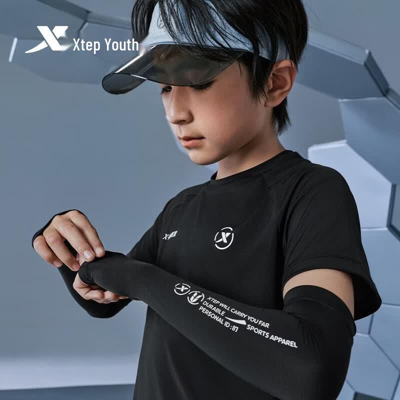 Xtep Детская защитная футболка с коротким рукавом, охлаждающая, быстросохнущая
