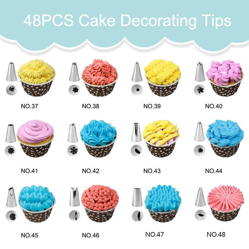 24/36/48 шт. насадки для труб из нержавеющей стали для глазури набор инструментов коробка для украшения торта