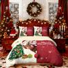 3pc Merry Christmas Cartoon Santa Claus Printed Chipless Quilt Set Multi Size Bedrooms Dormitory Bedding Holiday Decoration