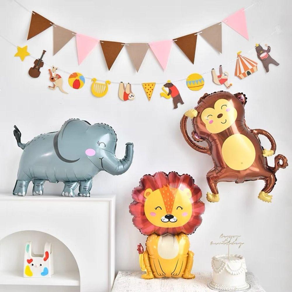 Animal Shape Cartoon Animals Foil Balloon Forest Theme Jungle Animal Balloons Baby Shower