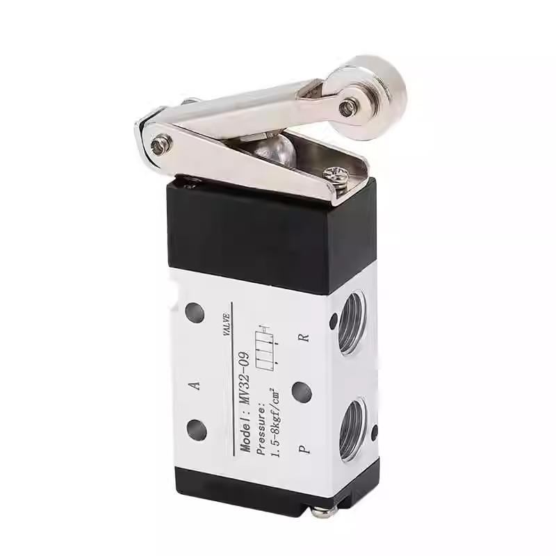 MV322PB Two-position Five-way Three-way Control Valve Round Button Mechanical Valve 322R Roller Type Pneumatic Manual Valve