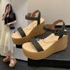 Fashion Women's Thick-soled Wedge Sandals Wear-resistant Suede Waterproof Platform Sandals New Summer Fashion