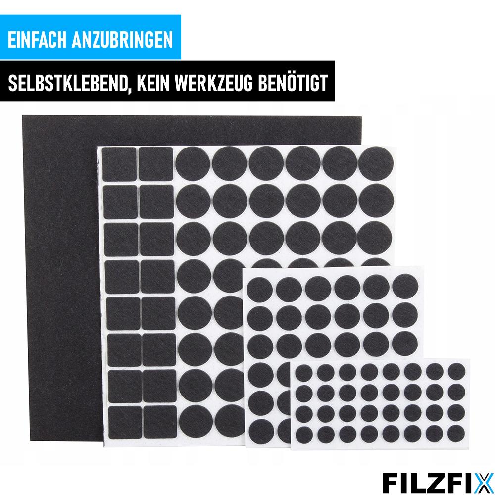 FILZFIX фетровые ползунки черные 133 шт мебельные ползунки ползунки для стульев самоклеящиеся