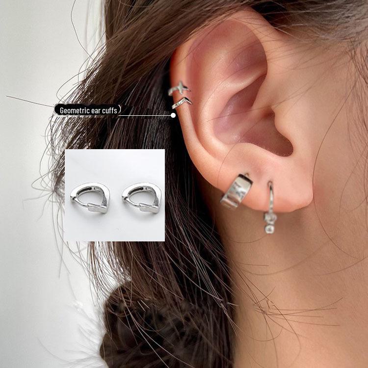 Серьги-иглы из серебра 925 пробы в корейском стиле с гонконгским шармом — модная застежка и дизайн ушных косточек