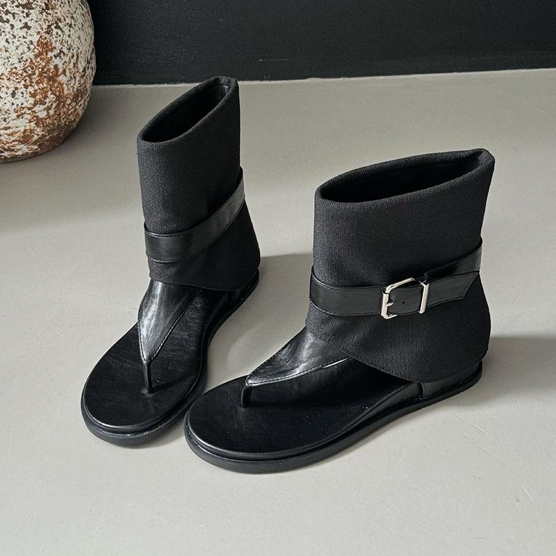 Fashion New 2025 Fashion Round Toe Women Ankle Boots With Height Increasing Footwear Ladies Sandals Booties Shoes Female Flip Flops