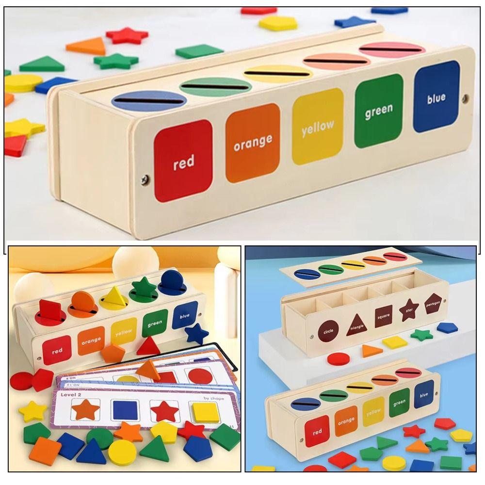 Montessori Wooden Shape Sorting Box Shape Sorting Educational Toys Holiday Gifts