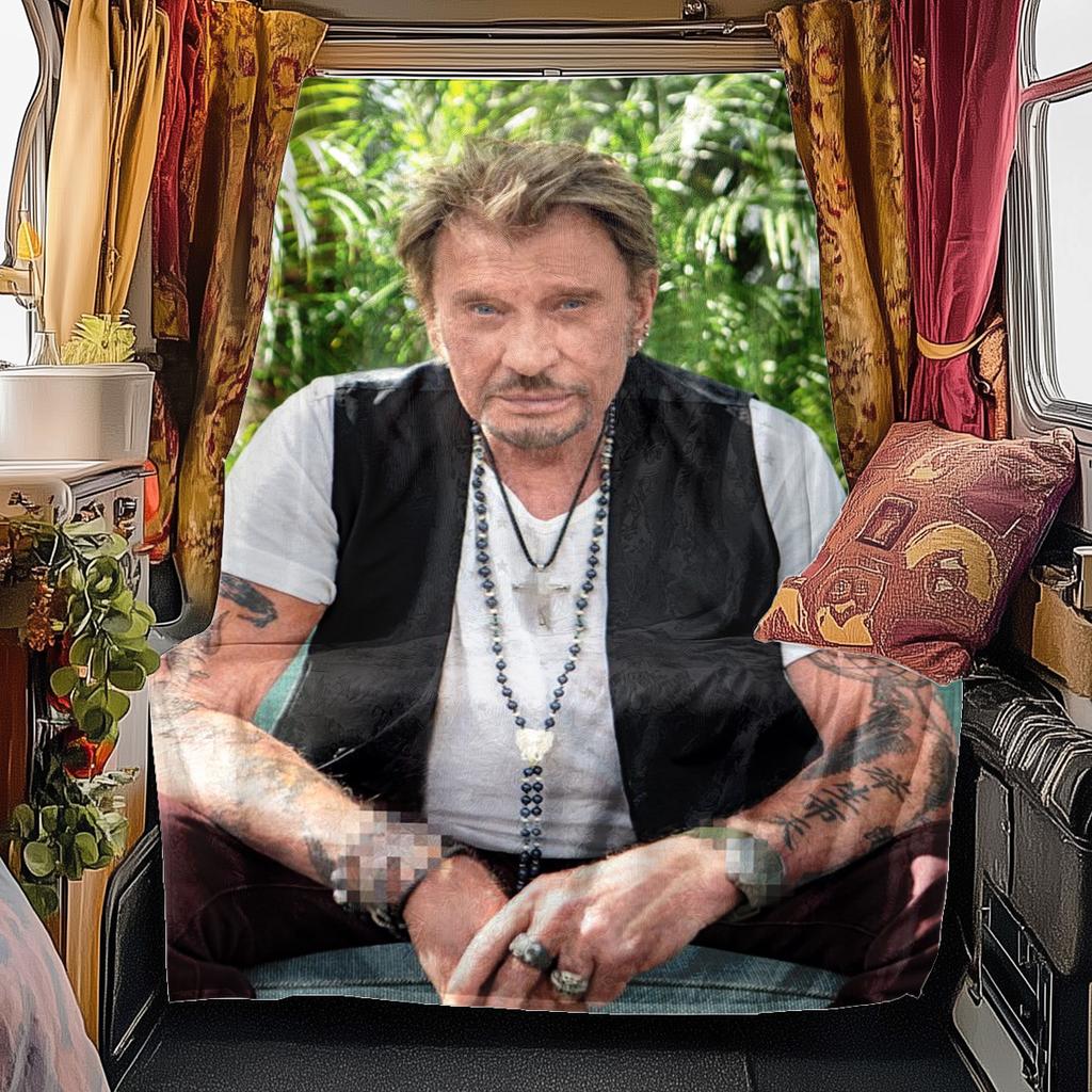French legendary rock singer and actor Johnny Hallyday blanket soft home furnishing nap decoration four seasons warm Sherpa blanket U26