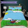 Simon the Rabbit Pattern Bedding uilt Set uilt Cover Pillowcase Home Decoration Birthday Gift (1 * duvet cover + 2 * pillowcase without core)157
