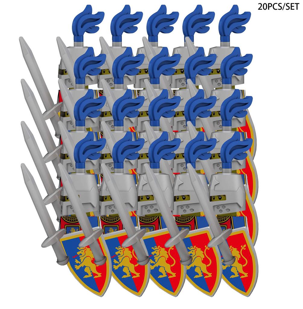 MOC Medieval Knights Figures Building Blocks Kraken Soldiers Bull Lion Army Shields Weapons Spear Helmets Bricks Toys Kids Gift