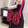 Handmade Crochet Butterfly Crossbody Bag Knitted Cartoon Shoulder Bag Contrast Color Design Trendy Women Y2k Style Soft Handbag