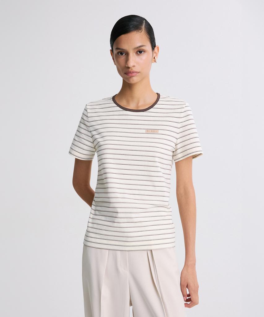 RE RHEE Round-Neck Striped T-Shirt