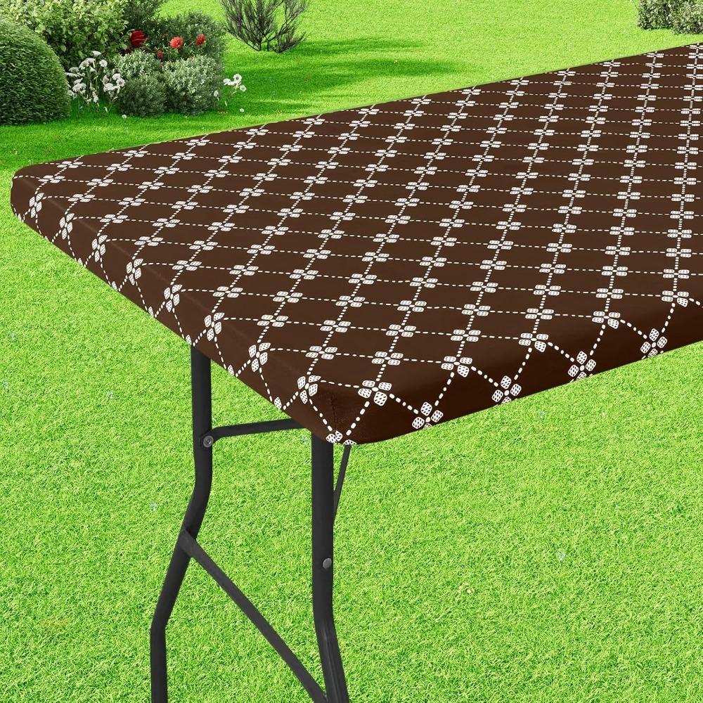 Elastic Edge Elastic Rectangle Picnic Table Cloth Waterproof Table Linen Folding Table