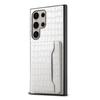 For Samsung Galaxy S24 Ultra Case Crocodile Texture Card Slot Kictsand Phone Cover