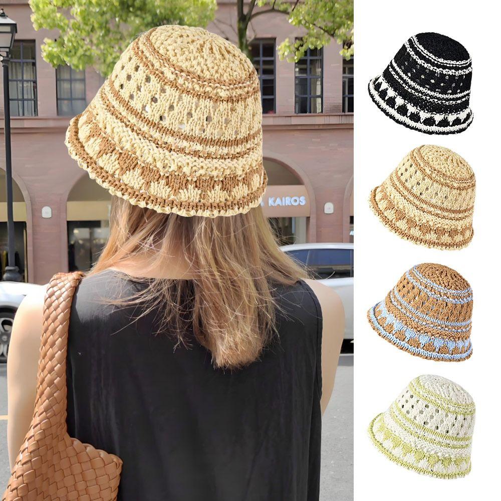 Солнцезащитная шляпа с вырезами, дышащая панама, дорожная кепка, модная шляпа-ведро, лето
