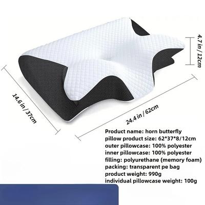 Подушка для сна Butterfly Sleep Memory Neck с медленным отскоком, удобная подушка для сна с эффектом памяти, ортопедическая подушка для массажа шеи и шеи