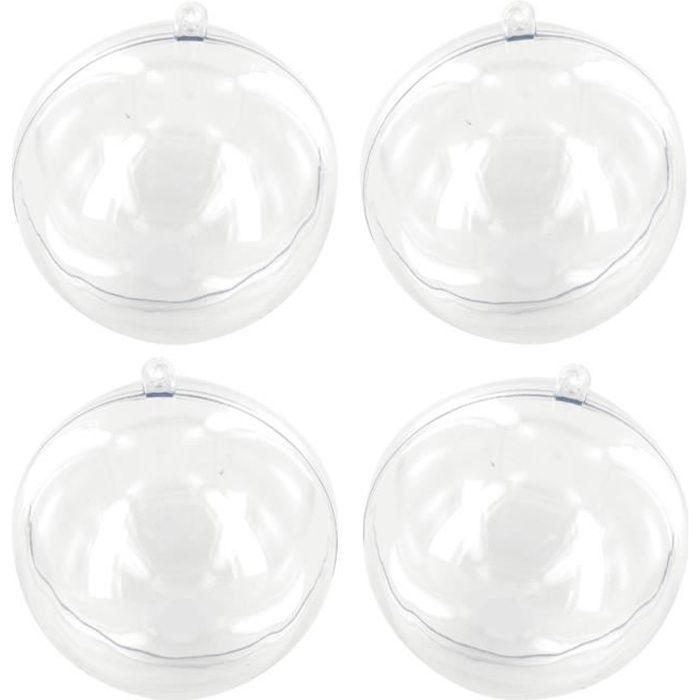Boules à remplir - 0 - Lot de 4 - Transparent - Diamètre 6 cm - Plastique