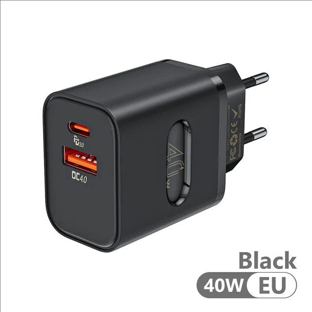 Всего 40 Вт USB быстрое зарядное устройство PD быстрая зарядка телефон зарядное устройство ЕС/США вилка адаптер для iPhone Xiaomi Samsung USB C настенное зарядное устройство