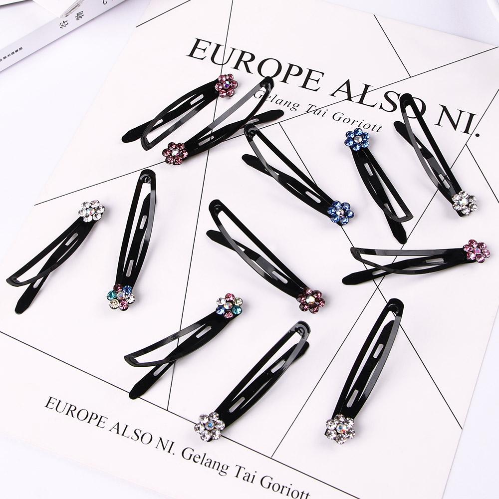 Crystal Hair Pins Black Hair Clip Hairgrips Barrettes Headwear for Kids Girls Hair Accessories