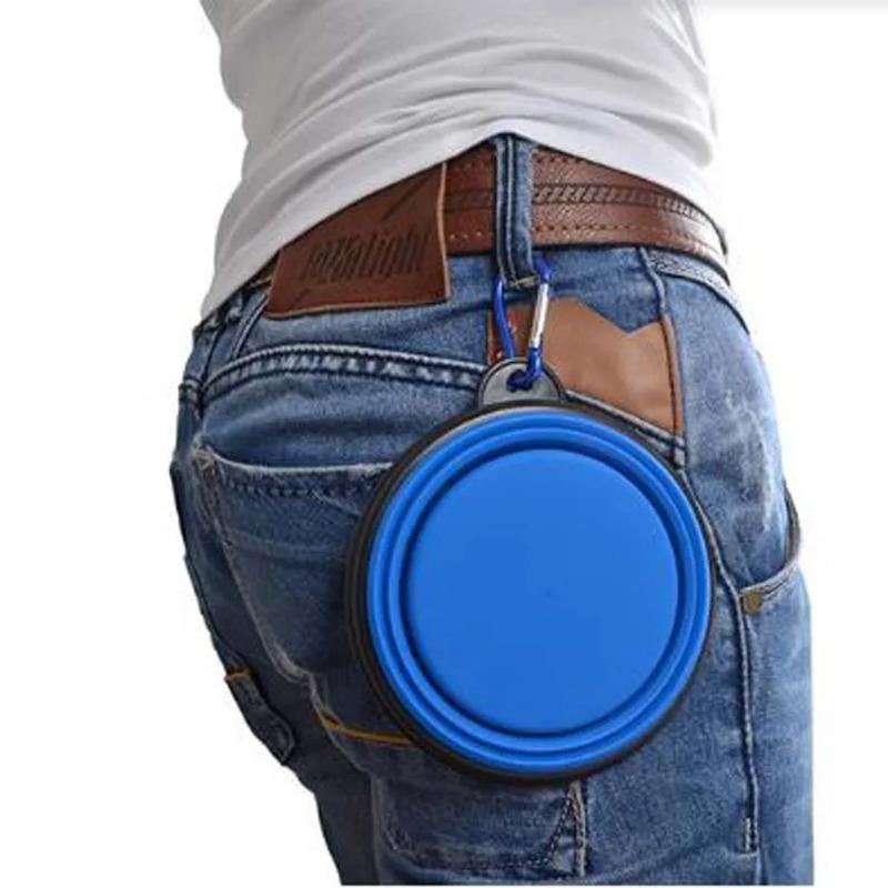 Складная переносная миска для корма для собак, подходящая для использования на открытом воздухе, питьевая вода, дорожные принадлежности, миска для корма для собак