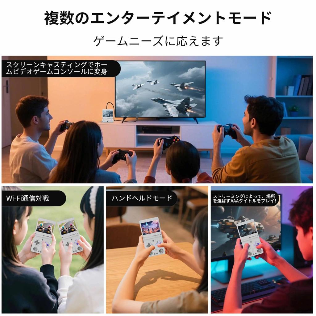 Anbernic RG34XXSP Flip Portable Retro Game Linux Japanese Language Dual 3300mAh Purple Console, Foldable, System, 3.4-inch Screen, Support,