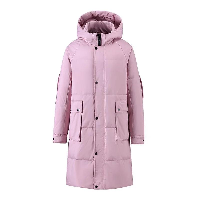 Winter Men Hooded Long Duck Down Coats Couple Puffer Jackets Quality Male Over The Knee Winter Jackets Thicker Warm Coats
