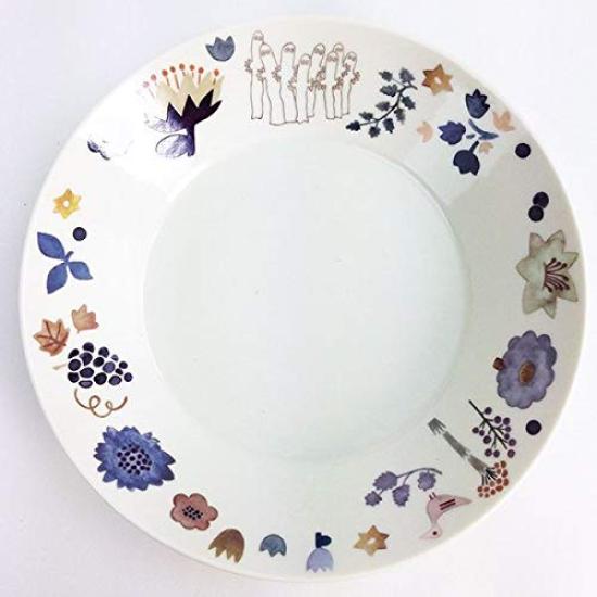 Yamaka Shoten Муми-тролль Гербарий 22см Хаттифнатты Микроволновка Муми-тролль Скандинавский День Свадьба Сделано Тарелка для пасты/карри, Прибл.. Диаметр, Дизайн, Безопасный,