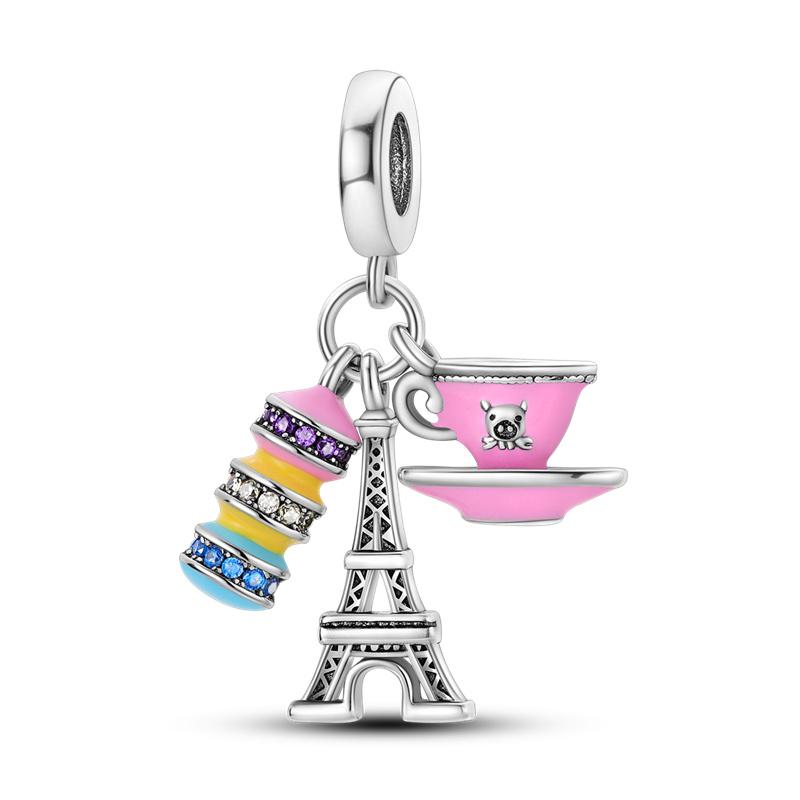 Copper Spots Series Charm Eiffel Tower Egypt Charms Pendant Fit Mula Original Sliver Bracelets Diy Jewelry Gifts