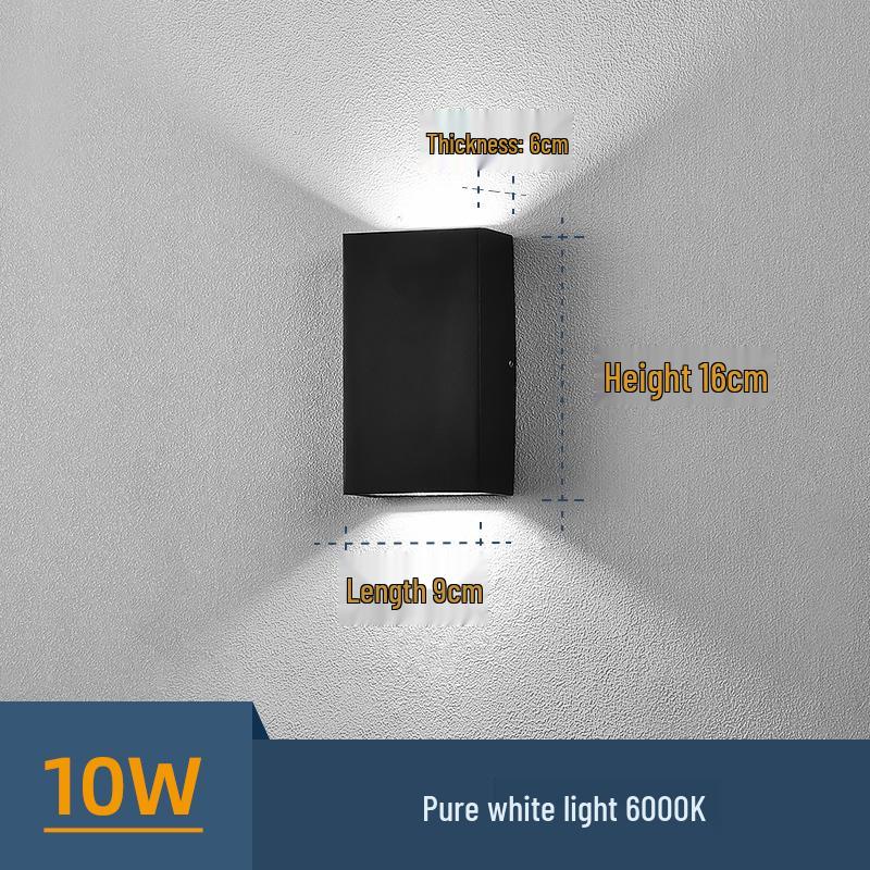 Universal Waterproof Wall Washer Light for Balcony, Courtyard, or Terrace - Exterior Up and Down Outdoor Lighting