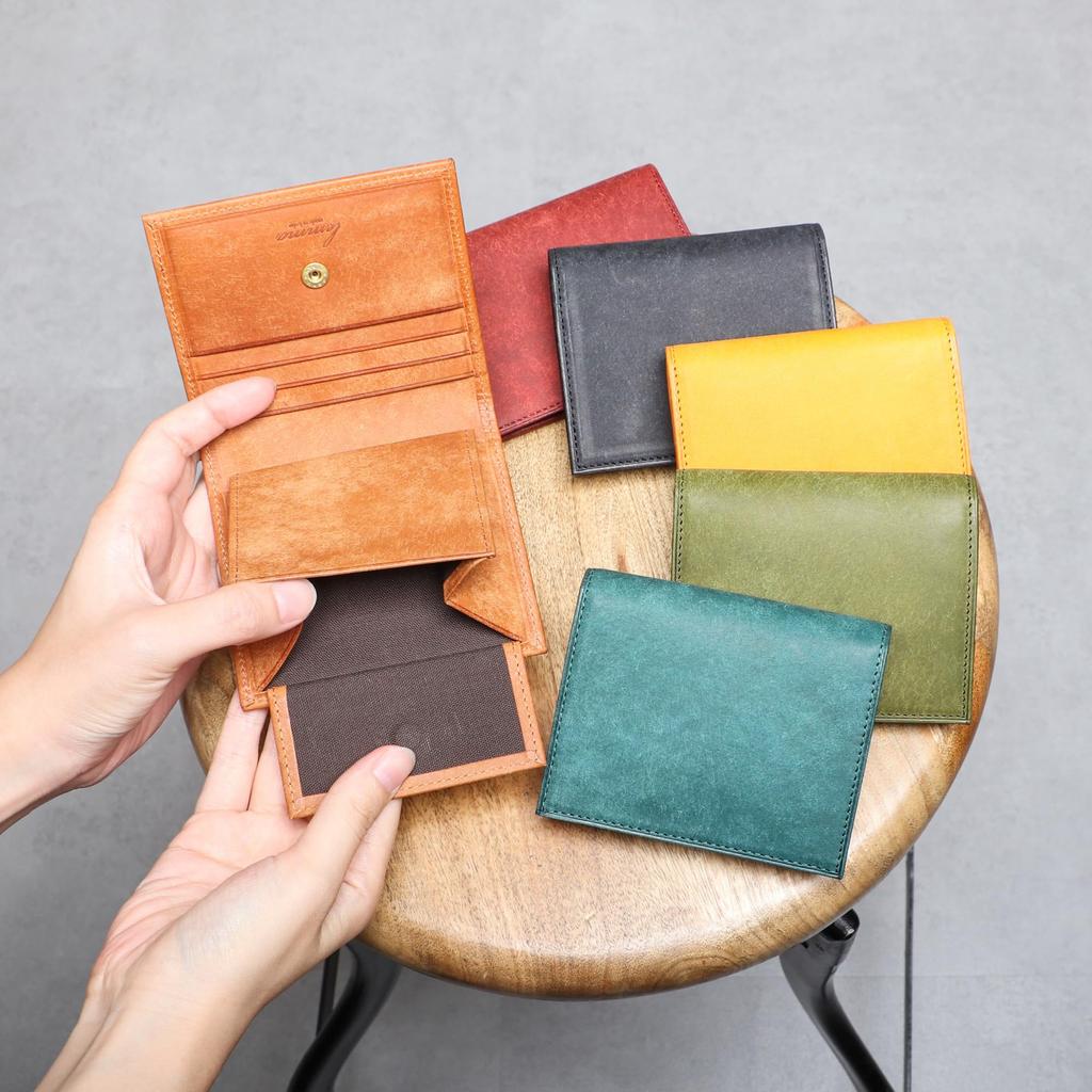 Lemma Marisco Pueblo Bifold Wallet for Men and Genuine Petrolio Women, Compact, Leather,