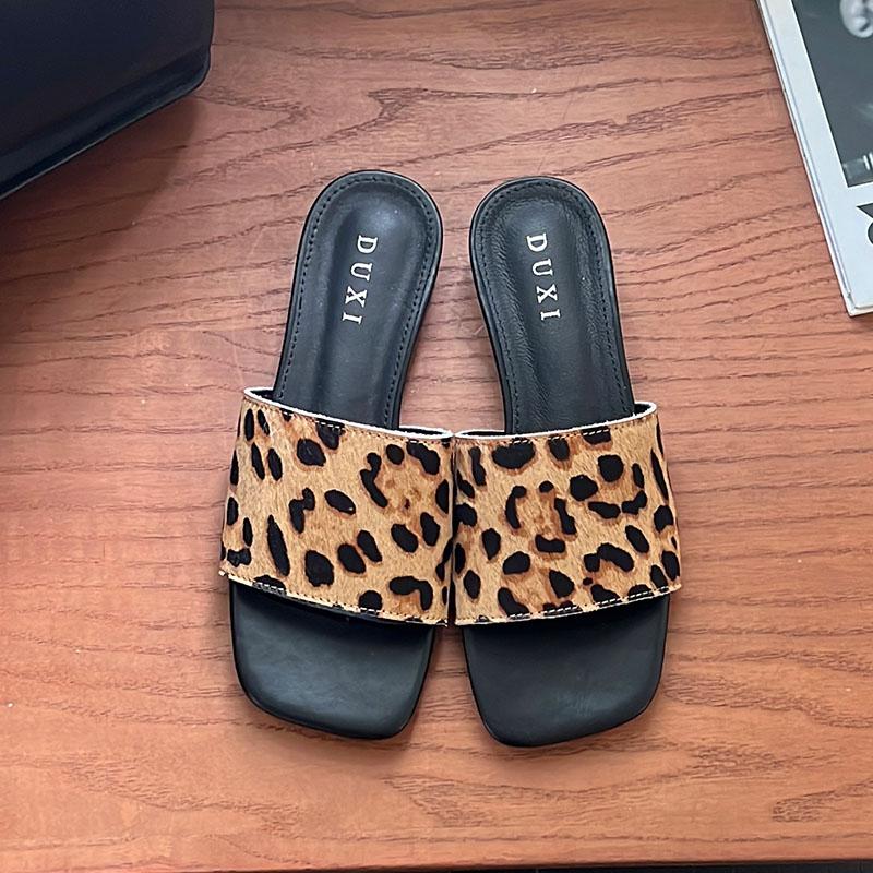 Fashion Fashion Square Toe Ladies Flats Slippers Shoes New In Summer Beach Slides Women Flats Slippers Shoes Female Sandals