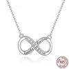 Infinity Love Family Forever Short Chain Necklace for Women Clear S925 Sterling Silver Fashion Jewlery