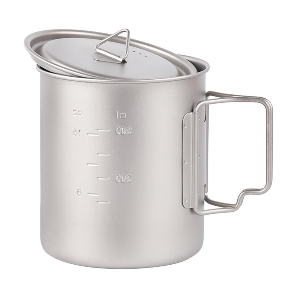 TOMSHOO Титановая чашка для воды 750 мл Сверхлегкая портативная кофейная кружка Чайная чашка с крышкой и складная