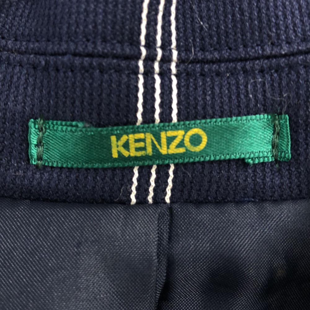 Kenzo 90-е Сделано в Японии Старый полосатый вышитый пиджак на заказ Темно-синий гольф Женский Б/У