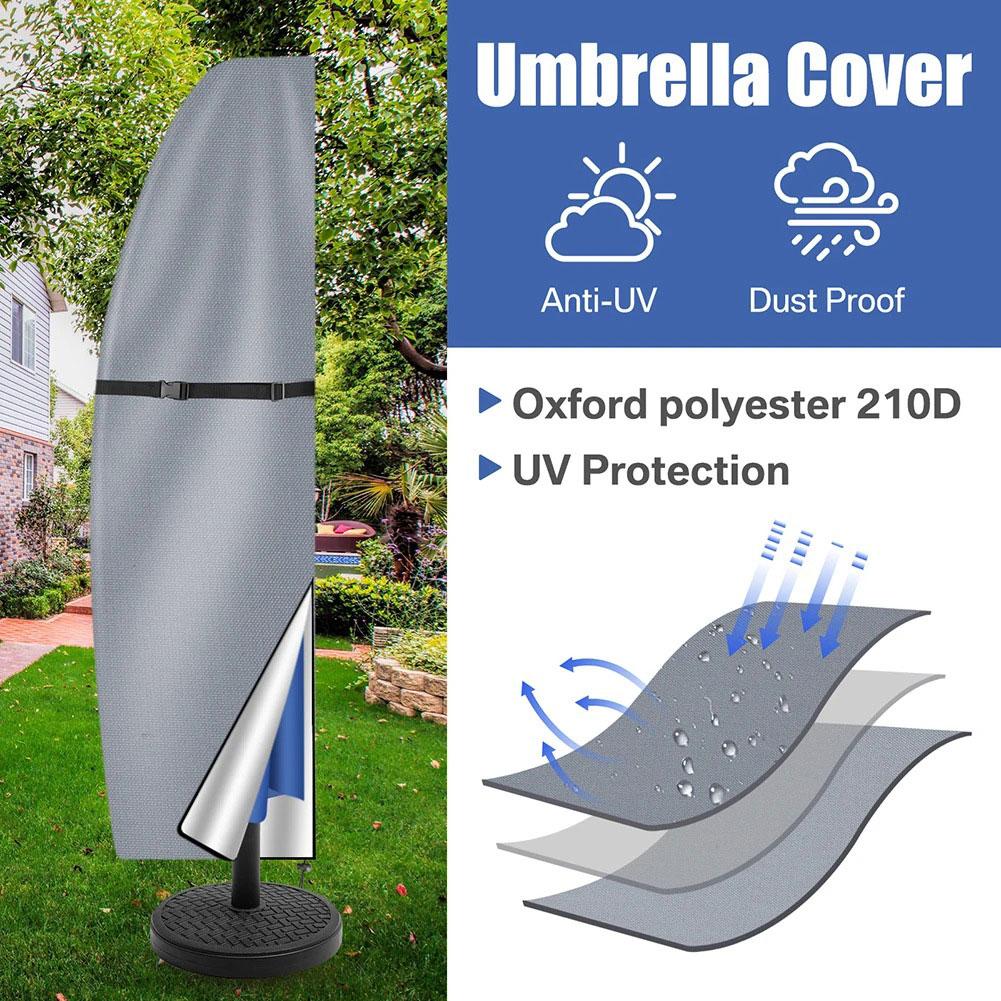 Patio Umbrella Parasol Cover Waterproof Outdoor Banana Straight Style Fits Cantilever Outdoor Patio Umbrella Cover with Zipper