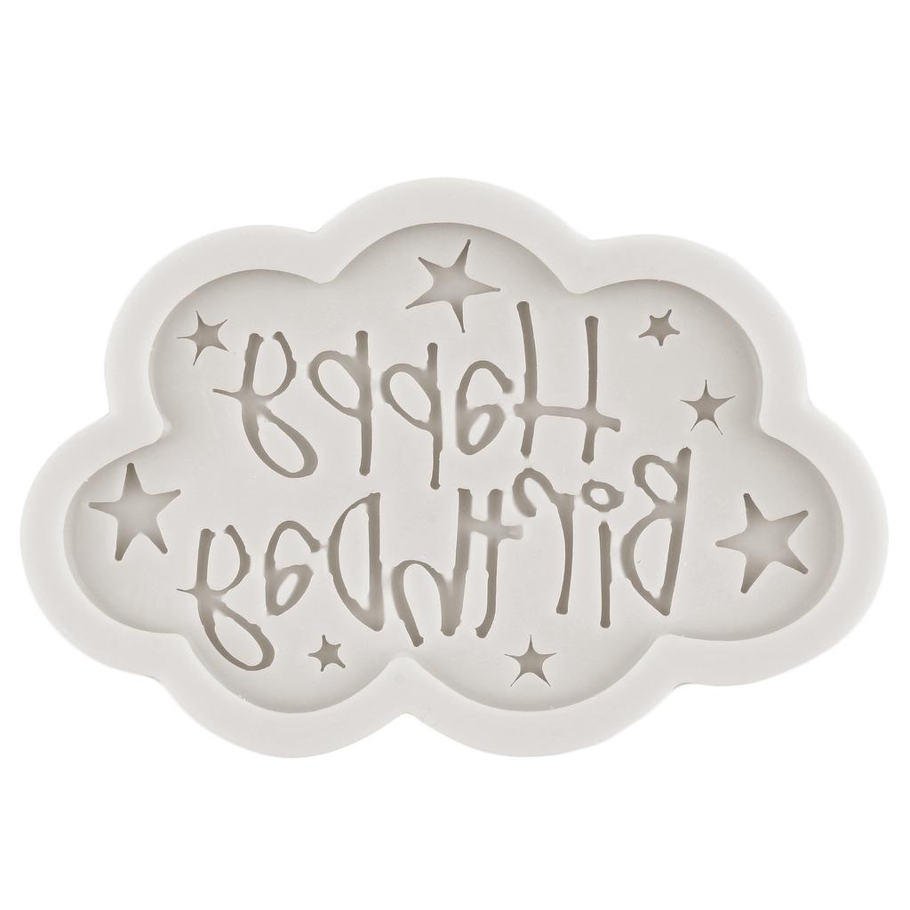 DIY Форма Облака С Днем Рождения Буквы Силиконовая Форма Кекс Выпечки Шоколадной Помадки Формы Конфеты Торт Десерт Украшения Инструменты