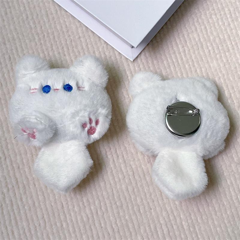 Мультяшная плюшевая кукла-кошка брошь и подвеска на сумку студента