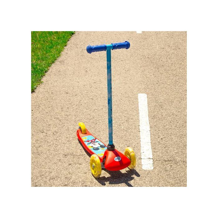 Trottinette 3 roues enfant - Disney - Mickey Mouse - 55x23x68 cm - Roues lumineuses - Base antidérapante - Frein arrière