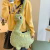 Zipper Cartoon Crossbody Bag Solid Color Shoulder Bags Lightweight Long Neck Dinosaur Bag  Girls