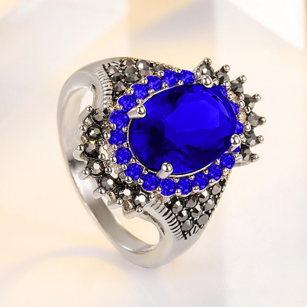 Серебряное ювелирное украшение Wish, ретро-кольцо с тайским драгоценным камнем: Преувеличенный дизайн Black Mine Red Pomegranate