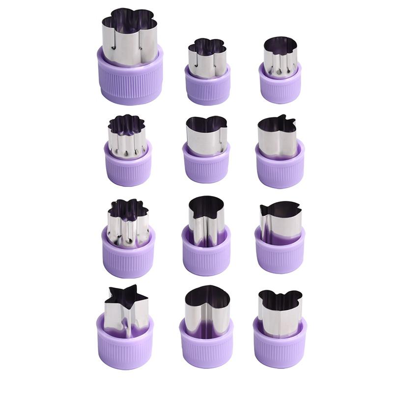 1Pc Vegetables Cutter Plastic Handle Stainless Fruit Cutting Die Kitchen Gadgets