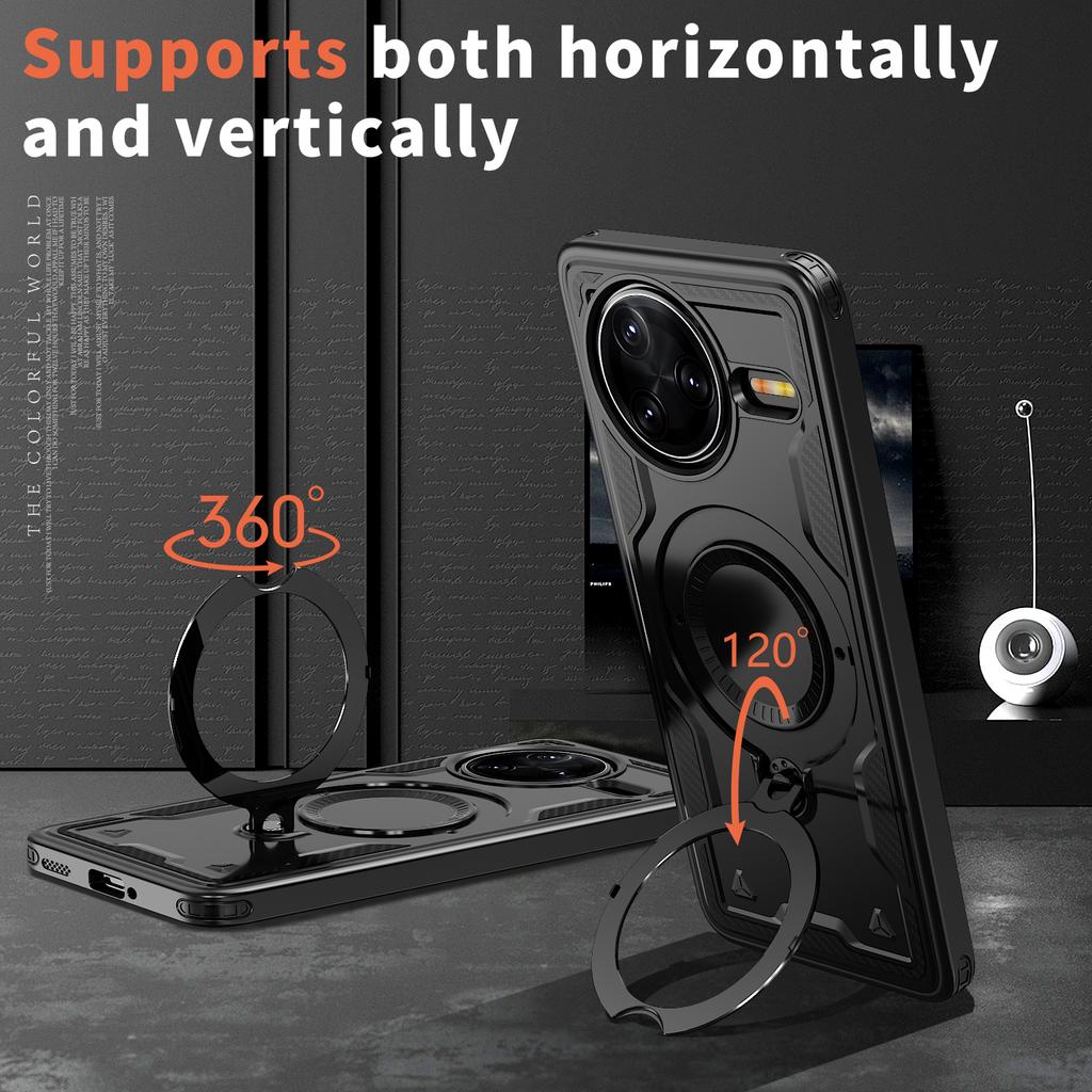 Magnetic Case For Xiaomi Redmi K80 5G/K80 Pro 5G/Poco F7 Pro 5G/F7 Ultra 5G Military Protection PC+TPU Kickstand Phone Cover