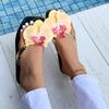 New Flip Flops Women's Slippers 2025 Summer Square Toe Flat Sandals Outdoor Casual Slippers Women Fashion Flowers Shoes Ladies