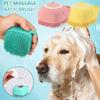 Pet Dog Shampoo Brush 80ml Cat Massage Comb Grooming Scrubber for Bathing Short Hair Soft Silicone Rubber Brush