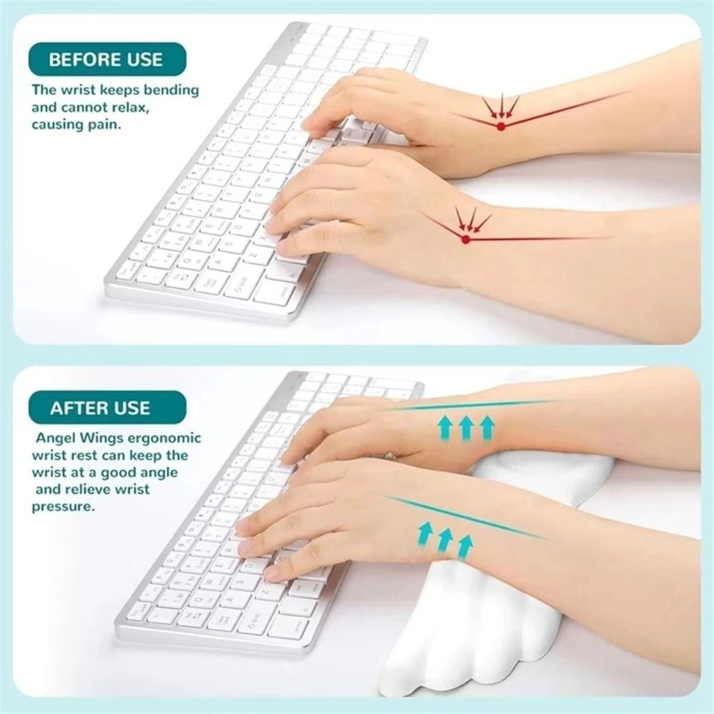 Slow Rebound Mouse Wrist Support Pad Creative Wing Design Ergonomic Mouse Cushion Wrist Rest Waterproof Keyboard Hand Rest