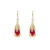 925 Sterling Silver Real Ruby Drop Earring Women 14k Gold Filled Aros Mujer Oreja Silver 925 Red Ruby Jewelry Earring Orecchini