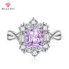 Square Opening Resizable Rings For Women 7*7mm Zircon Engagement Party Fine Jewelry Gift
