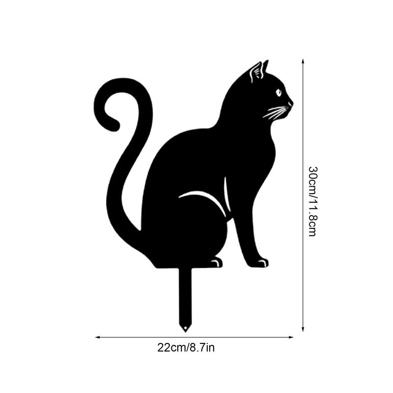 Black Cat Garden Stake Cute Metal Cat Statue Garden Statues Fine Craftsmanship Cat Patio Decorations For Yard Lawn Outside Patio